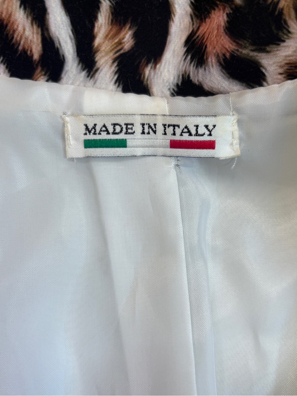 Made in Italy Classic Leopard Print Faux Fur Women's Blazer - Brown/Black - Picture 7 of 7